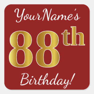 Rouge, Faux Gold 88e anniversaire + Autocollant de