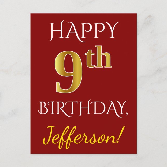 Rouge, Faux Gold 9e anniversaire + Carte postale N (Devant)