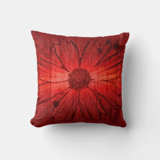 Rouge Fleur Vintage Art Design Coussin Abstrait