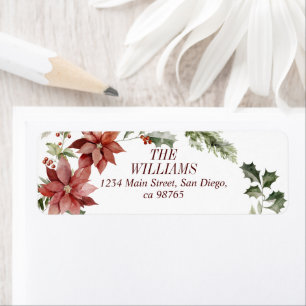 Rouge Floral Elegant Aquarelle Joyeux Noël