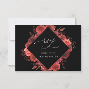 Rouge Floral Noir avec Repas RSVP 2