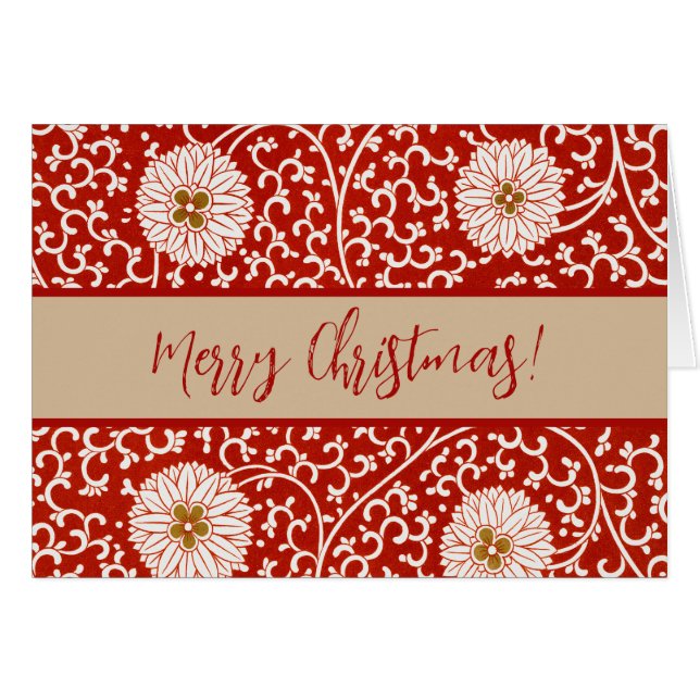 Rouge Floral Vibrant Ornate Classé Motif (Devant horizontal)