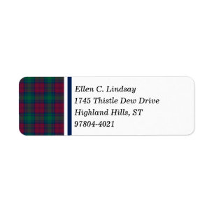 Rouge foncé de clan de Lindsay, vert, et tartan