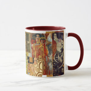 Rouge foncé de tasse de collage de Klimt