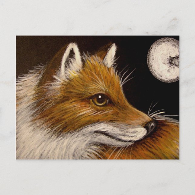 ROUGE FOX - CARTE POSTALE PLEINE LUNE (Devant)