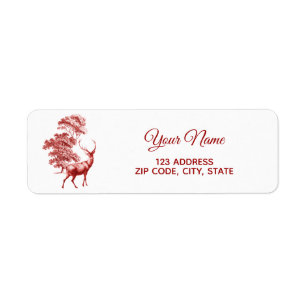 Rouge français classique Cerf en toile en forêt