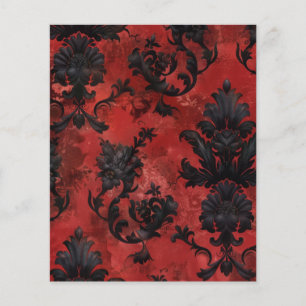 Rouge gothique Grunge Floral Papier à papier