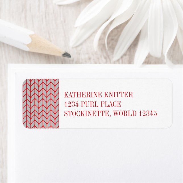 ROUGE GRAY KNIT Retourner les étiquettes d'adresse (En situation)