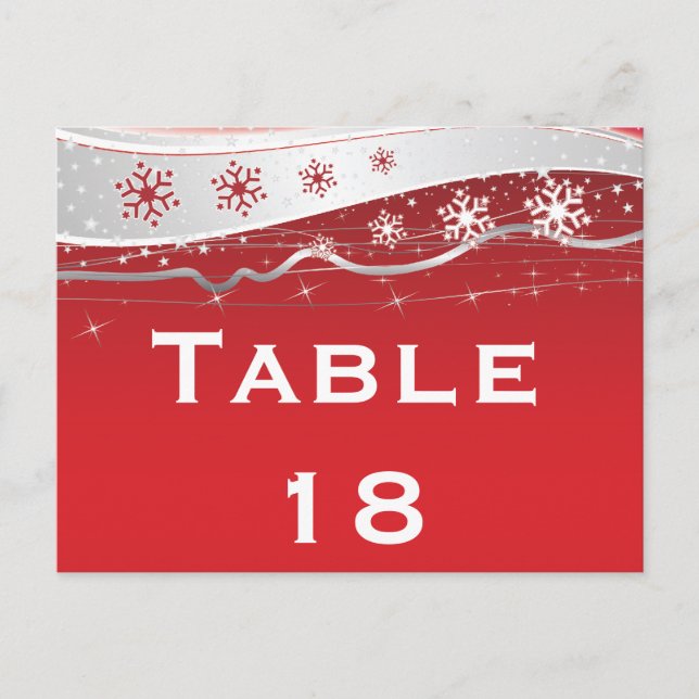 Rouge, gris argenté numéro de table de mariage d'h (Devant)
