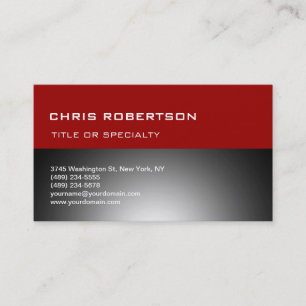 Rouge gris moderne simple Carte de visite simple