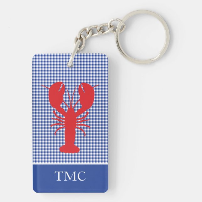 Rouge Homard Bleu Blanc En vichy Monogramme INITIA (Dos)