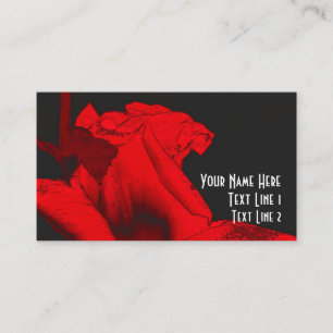 Rouge Hot Rosebud Floral Art Carte de visite