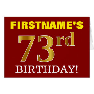 Rouge, Imitation Or "73e anniversaire" Carte d'ann