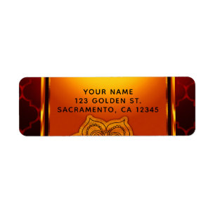 Rouge Incandescent Or Royal Indien Arabe Marocain