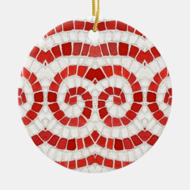 ROUGE IONIC MOSAIC Cercle en céramique ornement (Devant)
