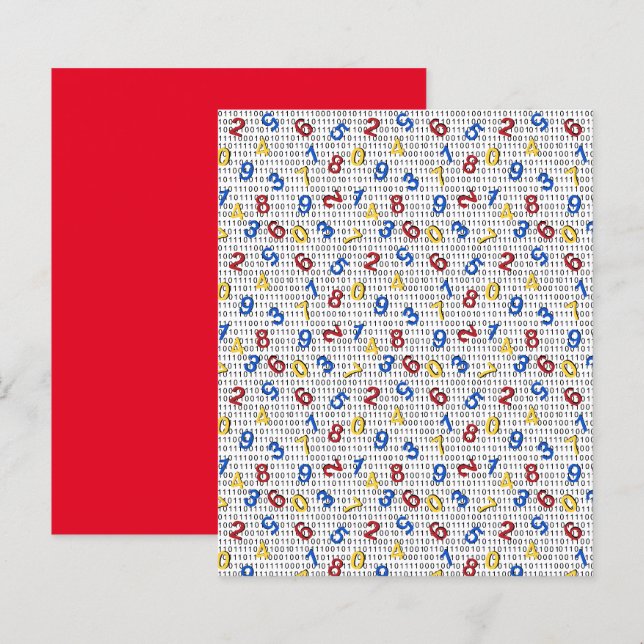 Rouge Jaune Bleu Numéro noir blanc papier à scanda (Devant / Derrière)