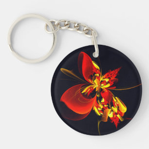 Rouge Jaune Floral Moderne Résumé Modèle Art #10