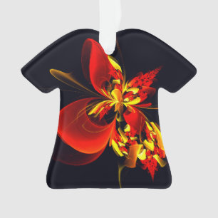 Rouge Jaune Floral Moderne Résumé Modèle Art #10