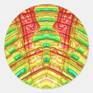 Rouge jaune vert ~ Sticker rond classique