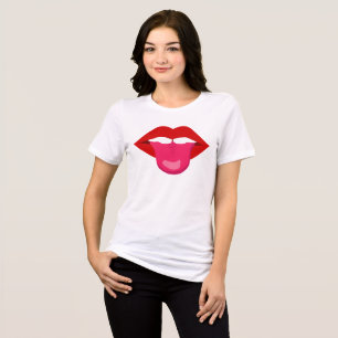 ROUGE LÈVRES CHAUDES LANCEZ LES DAMES T-SHIRTS
