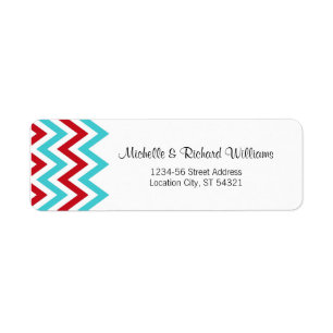 Rouge moderne et Aqua Chevron & Lovebirds Mariage
