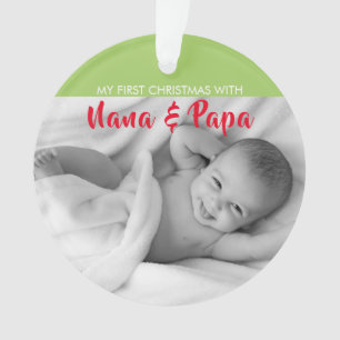 Rouge Mon premier Noël avec Nana et Papa Photo