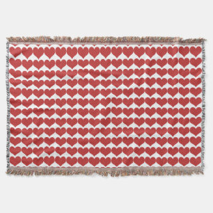 Rouge Motif Coeurs mignons Jetez la couverture