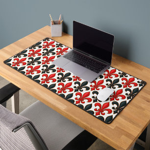 Rouge noir baroque Fleur de lis Motif Design