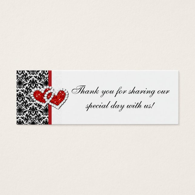 Rouge Noir Blanc Damas Rejoint Coeurs Favoriser Ba (Devant)