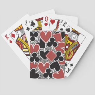 Rouge, noir, cartes de jeu de tisonnier de