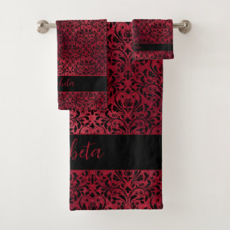 Rouge noir Damas gothique
