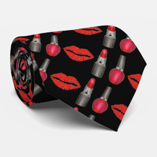 Rouge noir lèvres Baiser Valentin Cravate