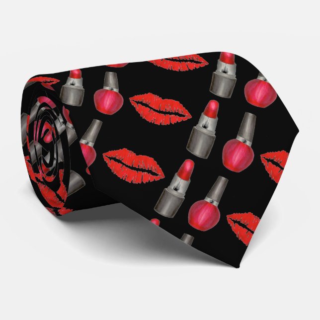 Rouge noir lèvres Baiser Valentin Cravate (Roulé)