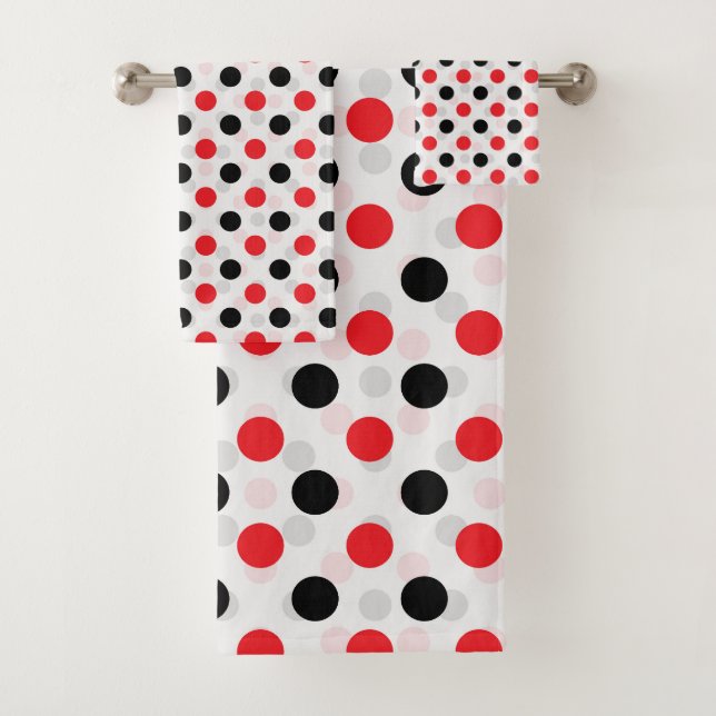 Rouge noir Pois Textile Motif Design (En situation)
