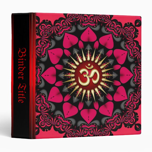 Rouge+Noir Sunflower Aum Om Album Classeur (Devant/Côté)