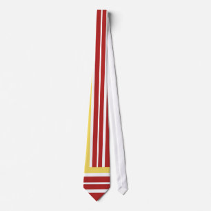 Rouge, Or, Blanc Retro Checkerboard Cravate