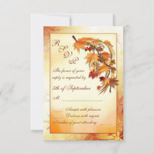 Rouge, or, brun feuille d'automne RSVP