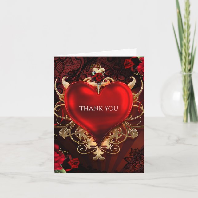 Rouge & Or Gothique Amour Coeur gothique Merci got (Devant)