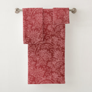 Rouge Paisley Damassé Designer Floral Vintage Clas