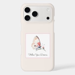 Rouge Pêche Floral Papillon Suivez Vos Rêves