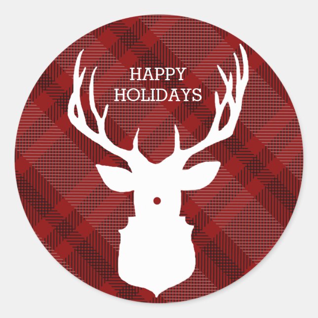 ROUGE PLAID DEER | STYLISH HOLIDAY STICKERS (Devant)
