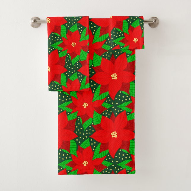 Rouge Poinsettia Fleur Botanique Motif de vacances (En situation)