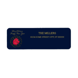 Rouge Poinsettia Plante sur un ciel étoilé brillan