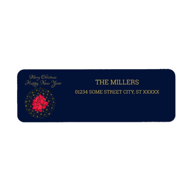 Rouge Poinsettia Plante sur un ciel étoilé brillan (Devant)