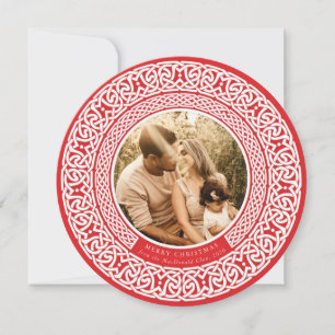 Rouge rond + blanc blanc blanc Carte photo de vaca