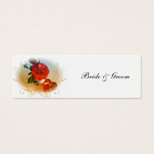 Rouge Rose et Coeur Mariage Favour Tags