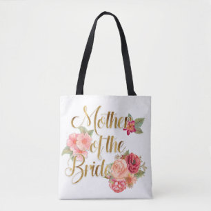 Rouge rose Floral Mère du Sac fourre-tout de marié