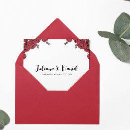 Rouge Rose Floral thème Mariage