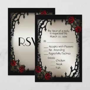 Rouge Rose gothique RSVP Antique Gold Menu Choix