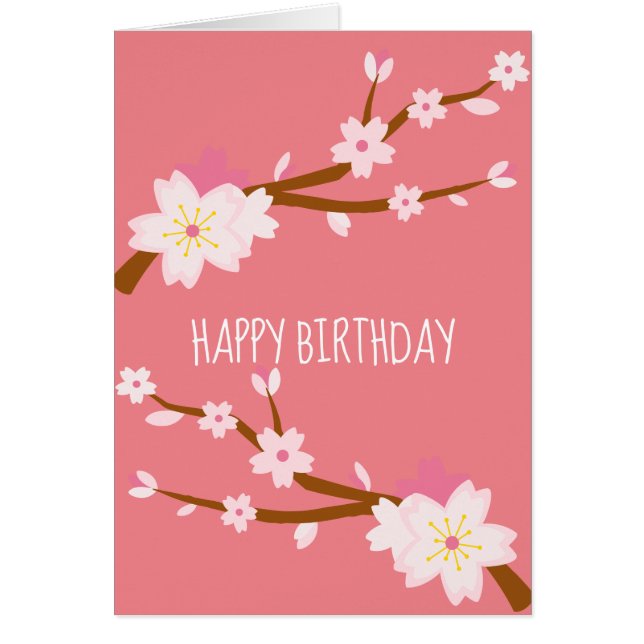 Rouge rose pâle Sakura CHerry Blossom japonais (Devant)